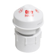 White Oatey Sure-Vent air admittance valve with PVC adapter and threaded connection base.