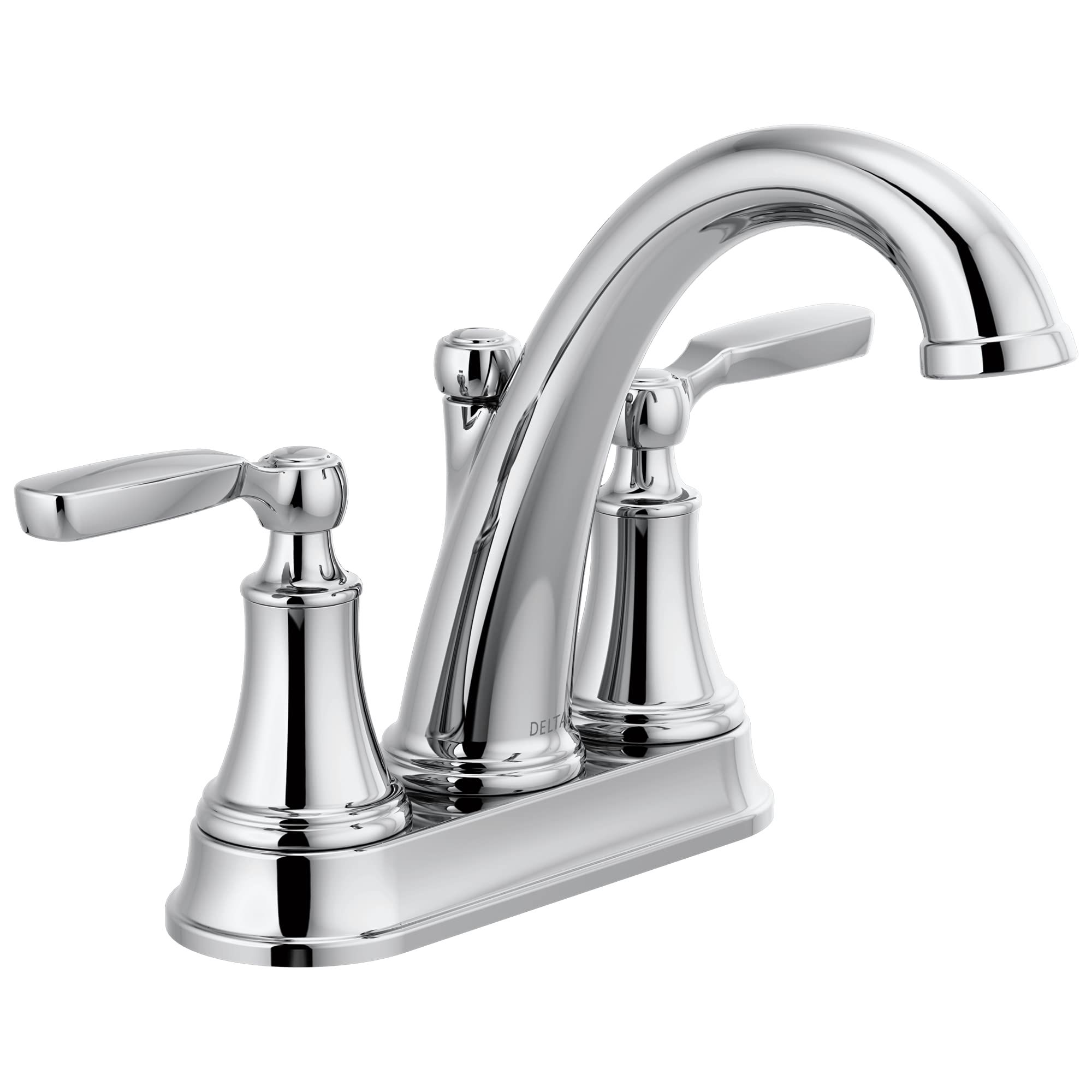 Delta Woodhurst Two Handle Centerset Bathroom Faucet with Metal Drain & Pop Up