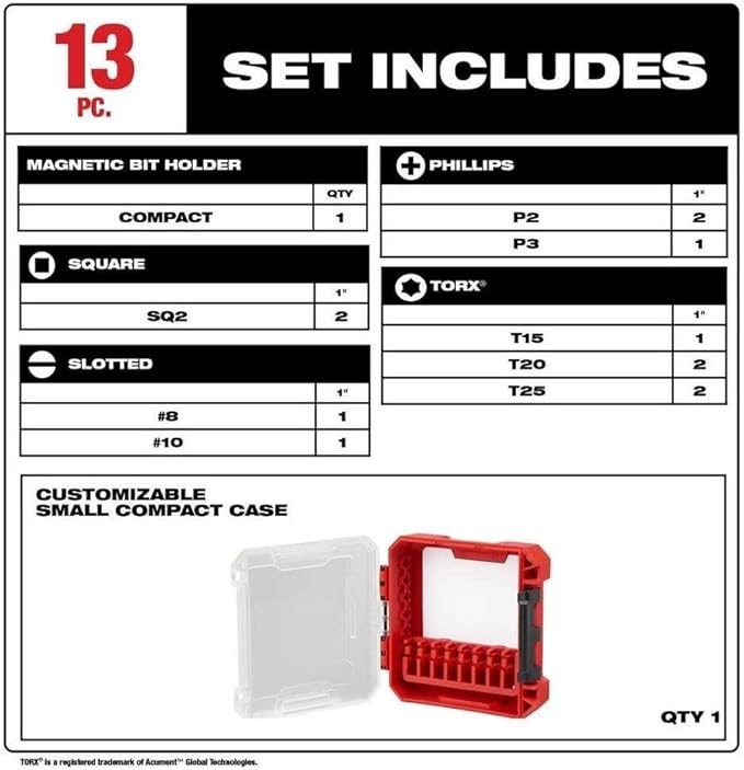 Milwaukee SHOCKWAVE Impact Duty 13 Piece Driver Bit Set - 48-32-4035
