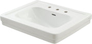 Toto LT530.8#01 Promenade 27-1/2" x 22-1/4" Rectangular Pedestal Bathroom Sink for 8 inch Center Faucets, Cotton White - Less Pedestal