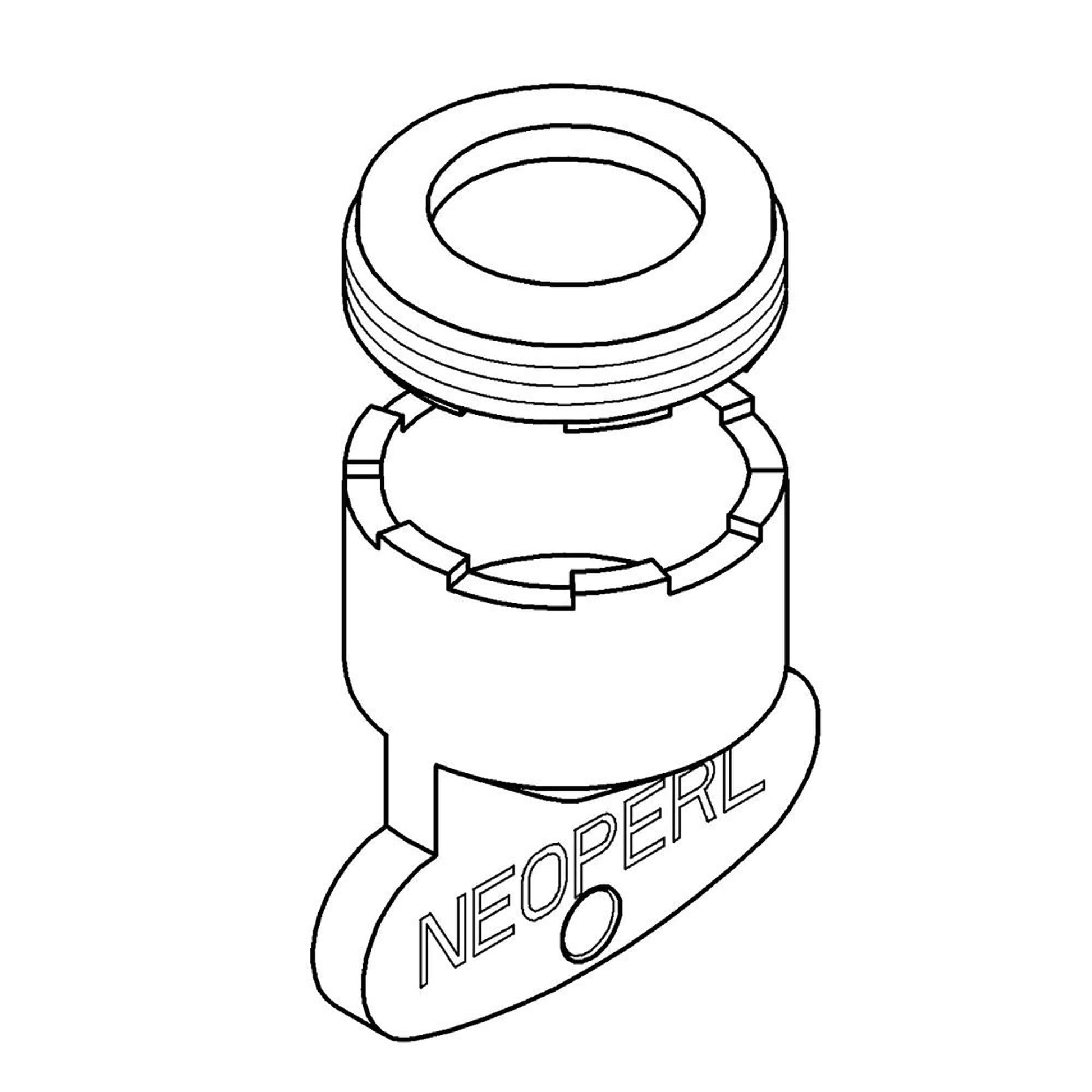 Chrome flow straightener aerator component with threaded ring and cylindrical body assembly.