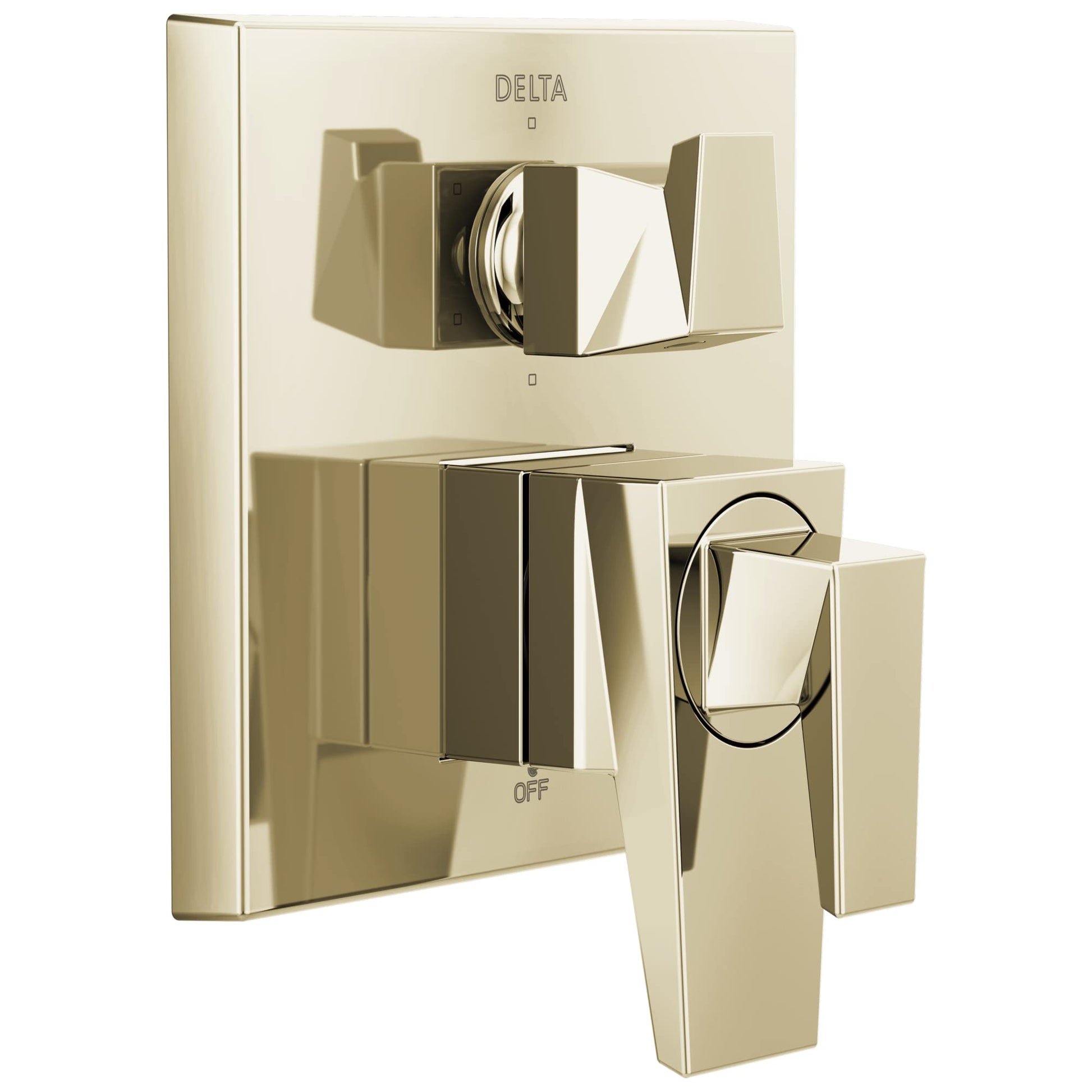 Delta Trillian champagne bronze two-handle valve trim with diverter and lever handles.