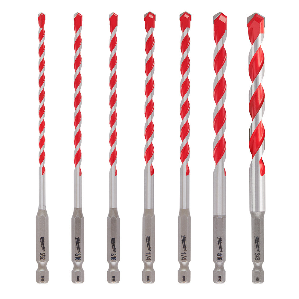 Milwaukee 48-20-9052 7pc. Shockwave Carbide Hammer Drill Bit Kit