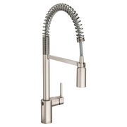 Moen Spot Resist Stainless Motionsense Wave Sensor Touchless One Handle High Arc Spring Pulldown Kitchen Faucet with Sprayer in Spot Resist Stainless - 5923EWSRS