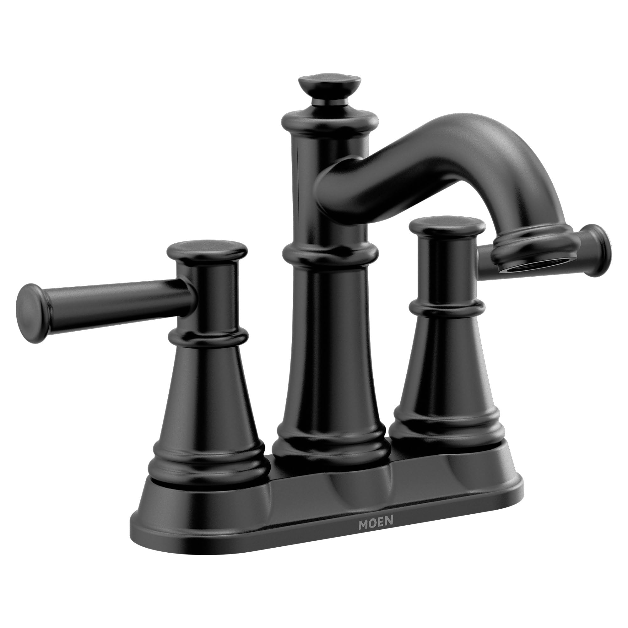 Moen Belfield Two Handle Centerset Bathroom Faucet in Matte Black - 6401BL