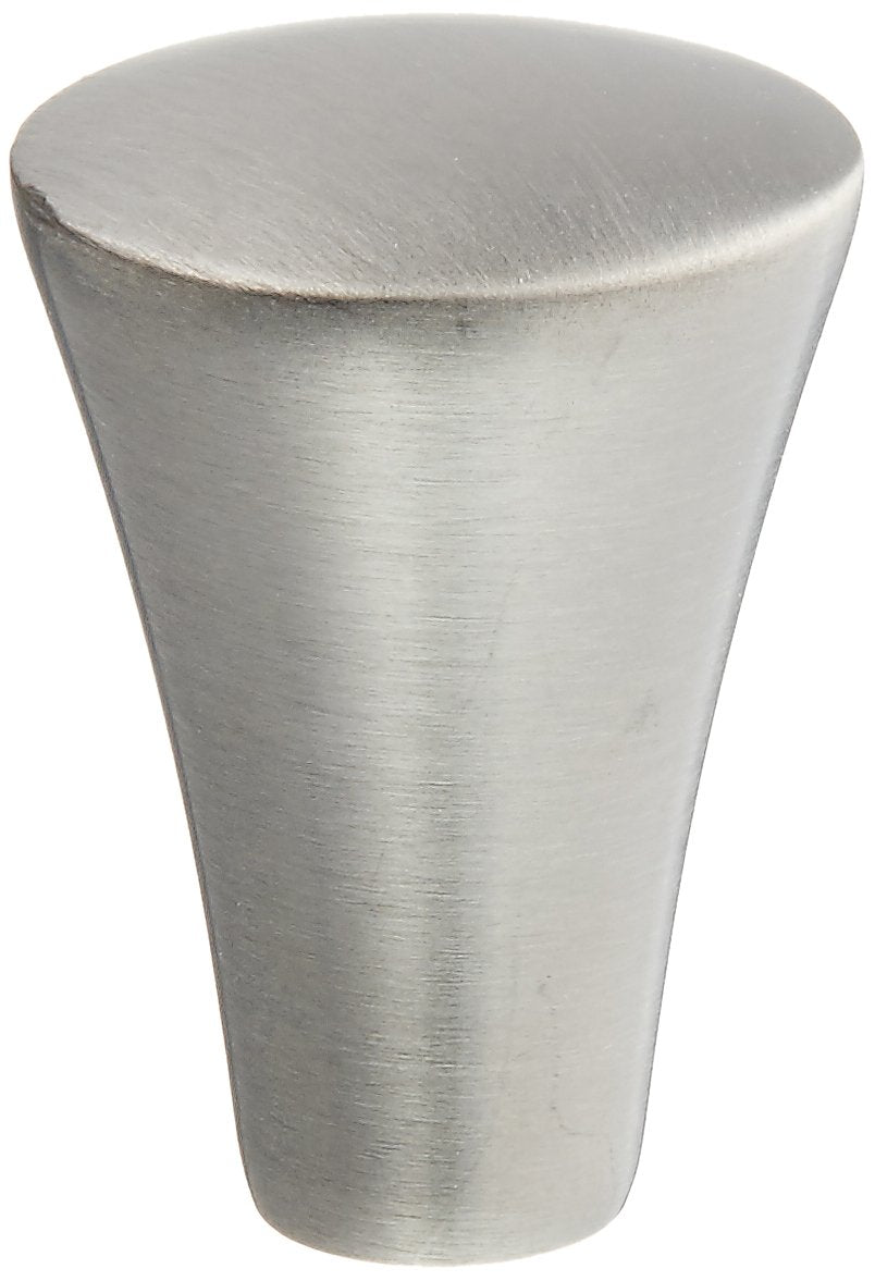 Stainless steel conical finial with brushed finish and flat top cap.