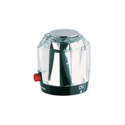Chrome temperature control handle with clear acrylic cap, red indicator button, and black base ring labeled "60".