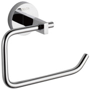 Chrome tissue holder with curved arm and white circular backplate, Delta branding visible.