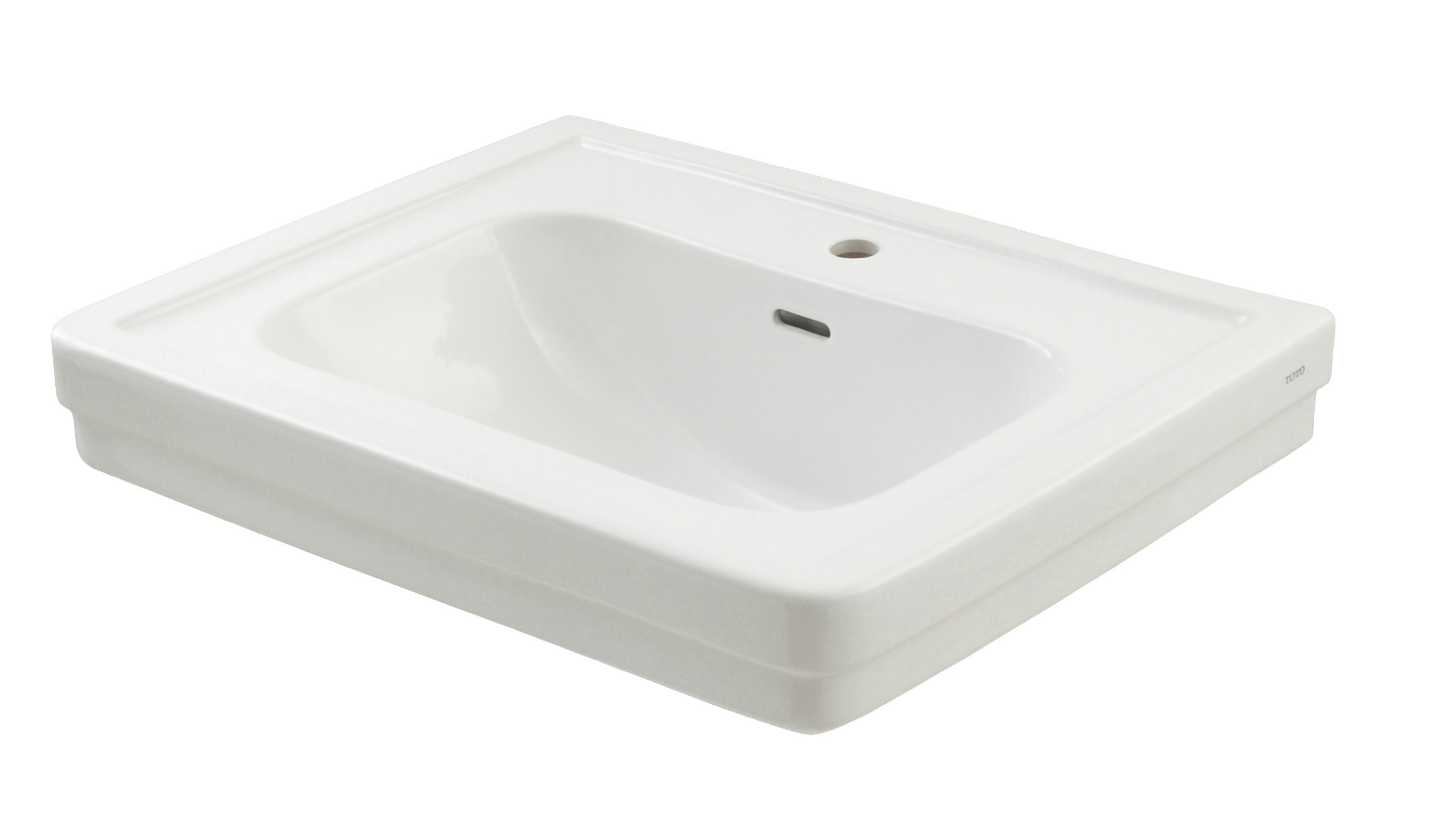 Toto LT530#01 Promenade 27-1/2" x 22-1/4" Rectangular Pedestal Bathroom Sink for Single Hole Faucets, Cotton White - Less Pedestal
