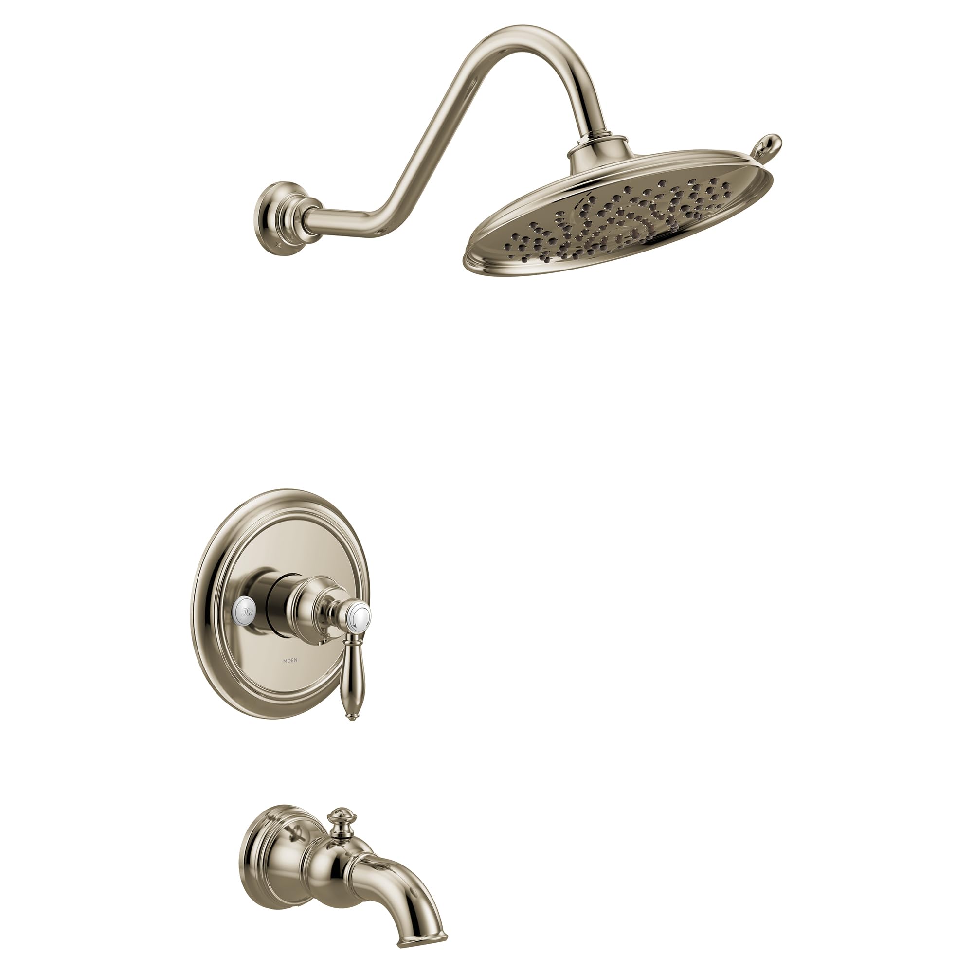 Moen Weymouth M CORE 3 Series 1 Handle Tub and Shower Trim Kit Polished in Polished Nickel - UTS33103NL