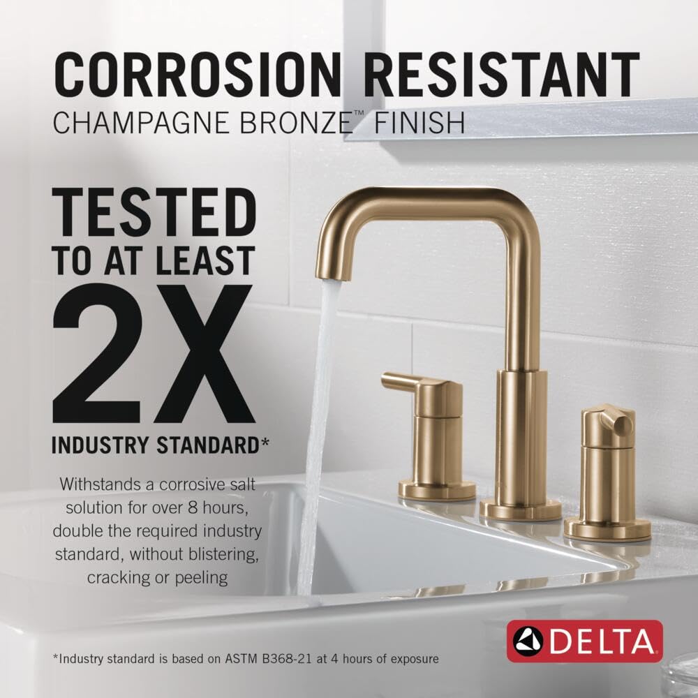 Delta Nicoli Two Handle Widespread Bathroom Faucet in Champagne Bronze - 35849LF-CZ
