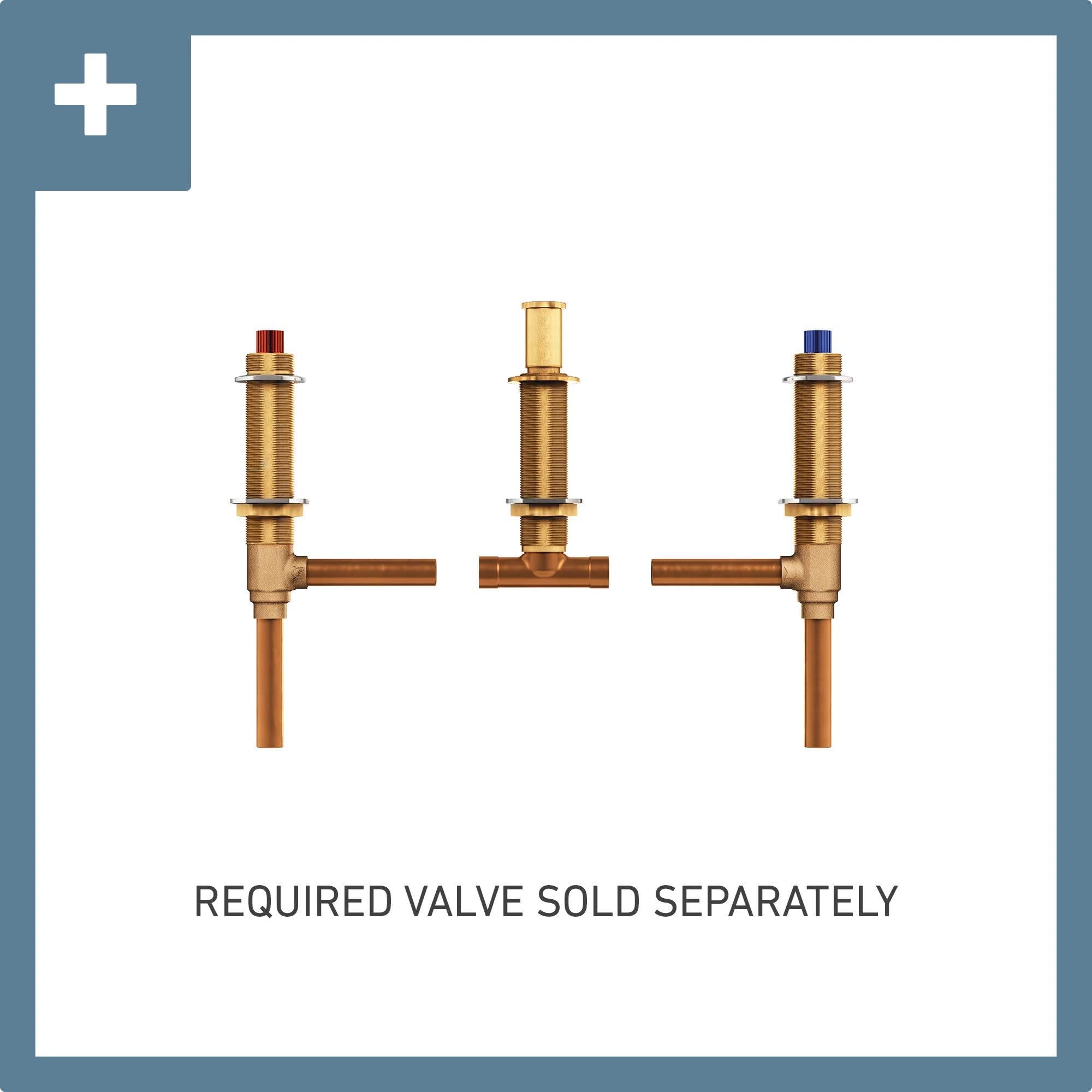 Moen Greenfield Two Handle Roman Tub Faucet Contemporary Deck Mounted Bathtub Filler in Brushed Gold - T6503BG