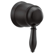 Matte black spherical volume control trim with cylindrical handle and wall-mounted escutcheon plate.