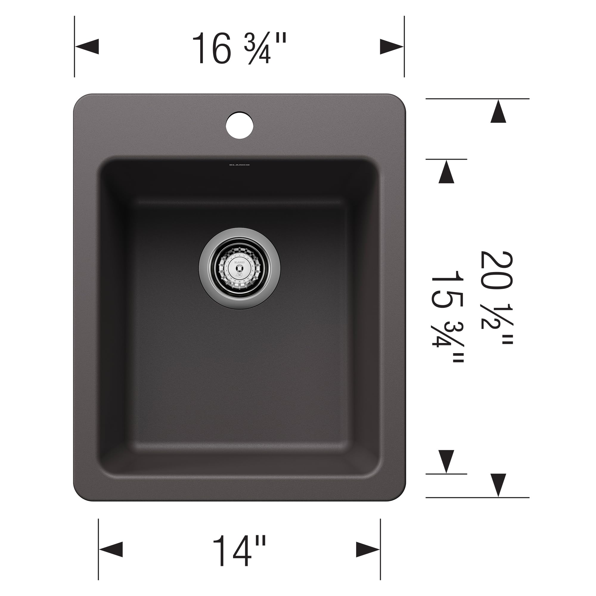 Blanco Liven Bar Style Dual Mount Sink in Cinder - 443236