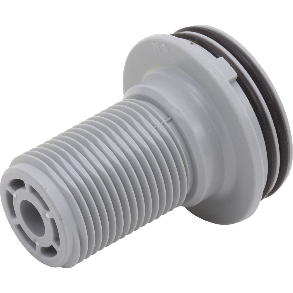 Chrome finish diverter trim sleeve with threaded plastic body and black rubber seals.