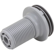 Chrome finish diverter trim sleeve with threaded plastic body and black rubber seals.