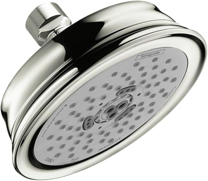 Hansgrohe 04070830 Croma 100 Classic Shower Head 3-Jet, 2.5 GPM in Polished Nickel