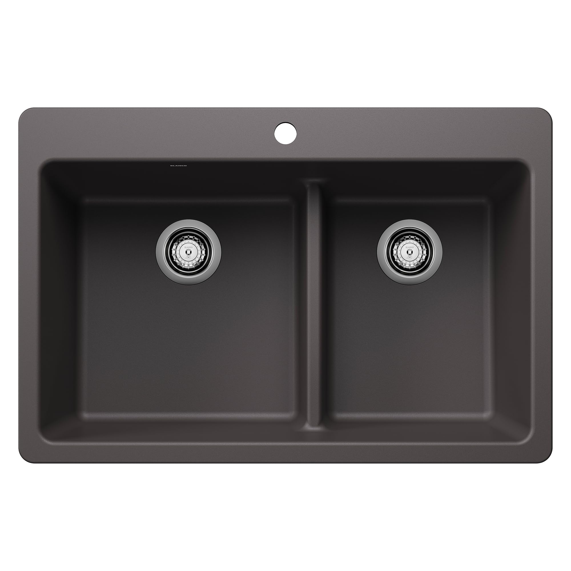 Blanco Liven 1-3/4 Bowl Low Divide Dual Mount Sink in Cinder - 443212