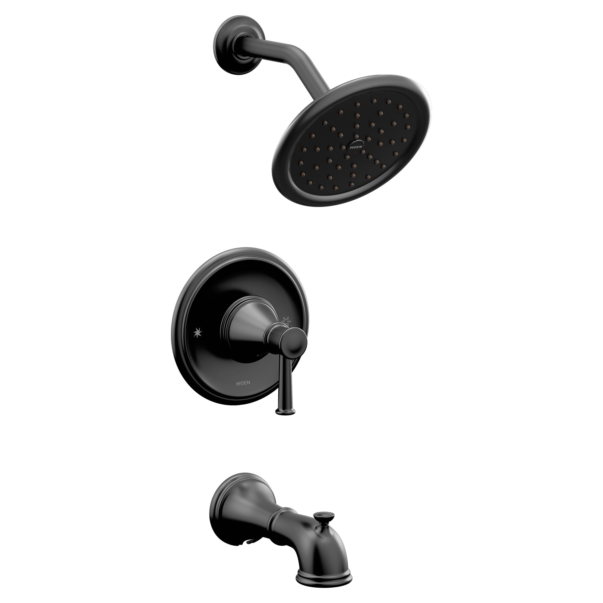 Moen Belfield Posi Temp Tub and Shower Trim Kit with Eco Performance Showerhead in Matte Black - T2313EPBL