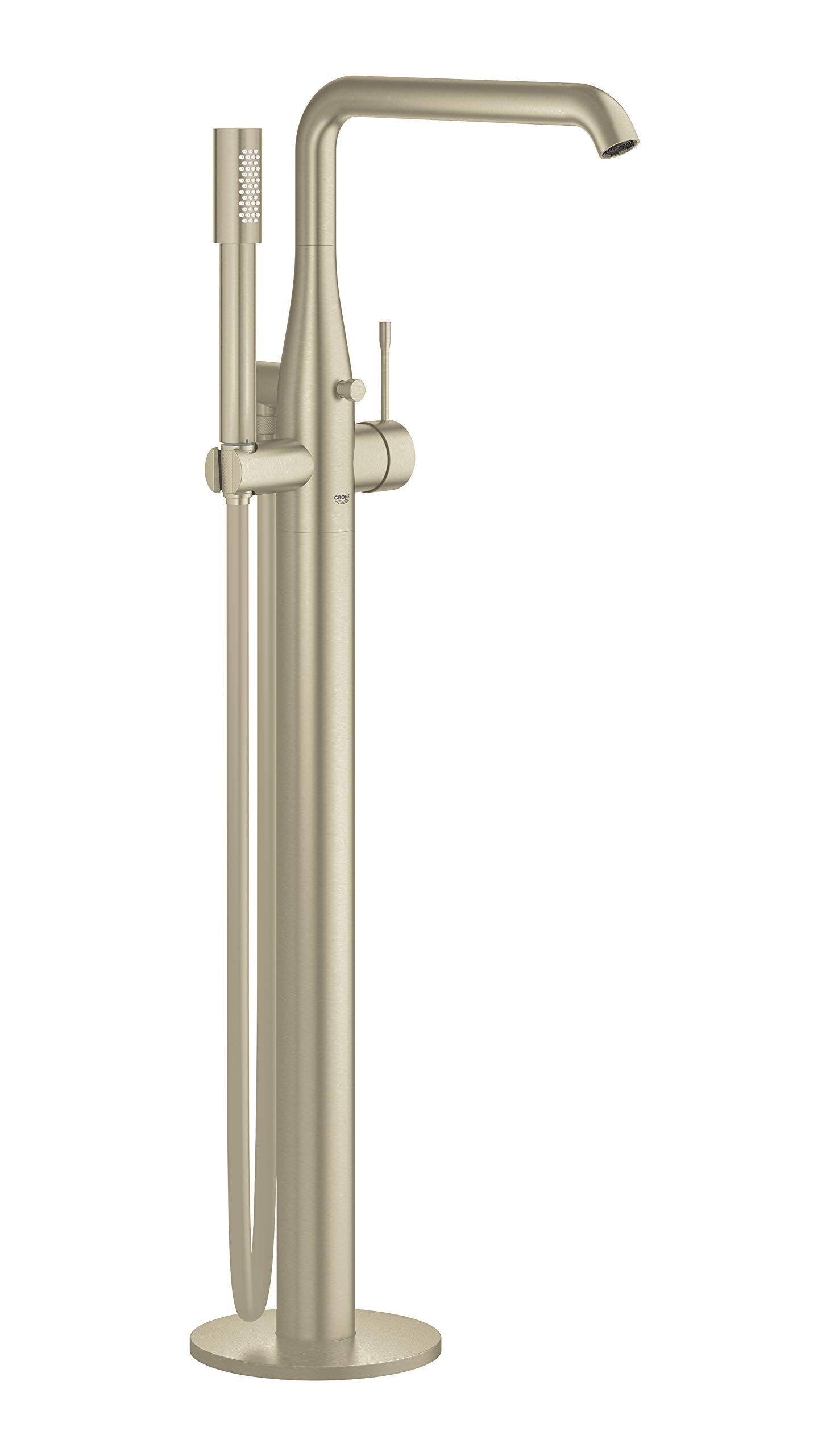Grohe Essence 23491ENA Single-Handle Freestanding Tub Faucet with 1.75 GPM Hand Shower in Grohe Brushed Nickel