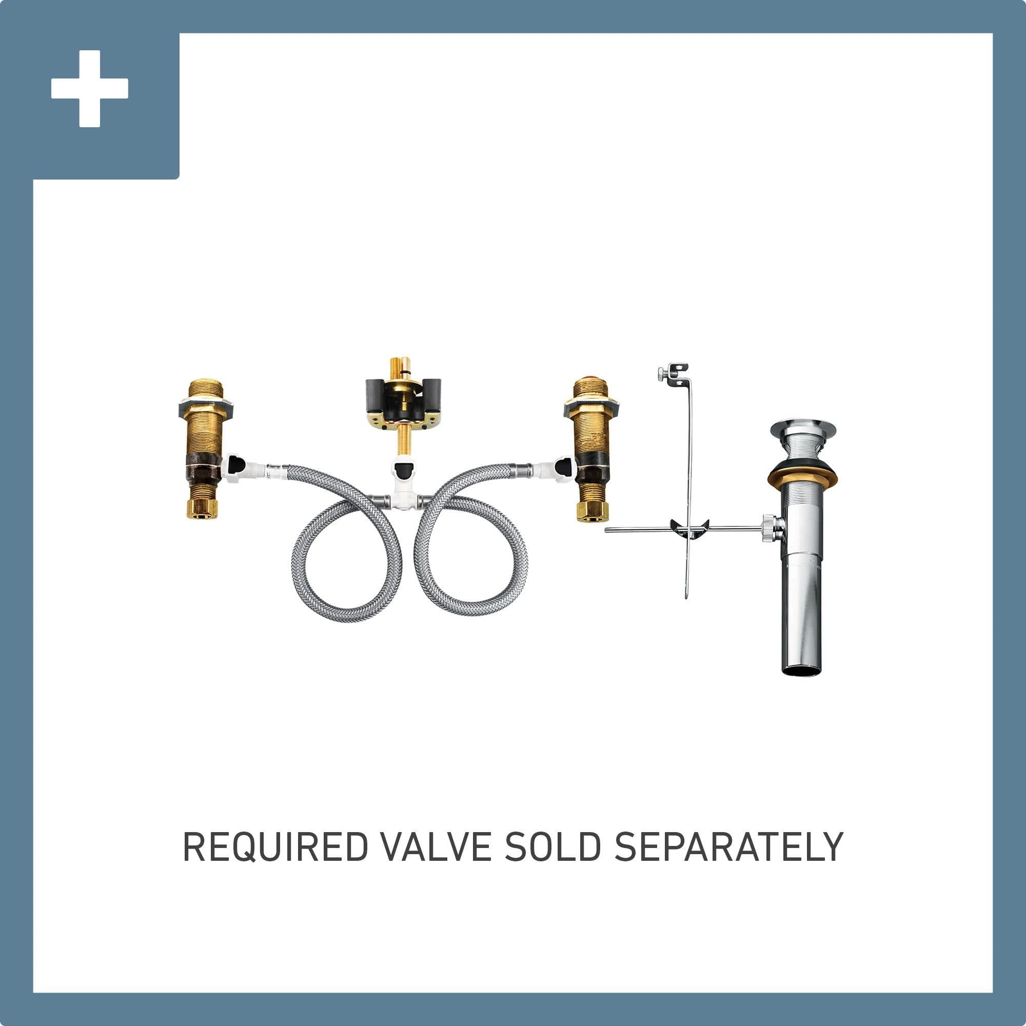 Moen Voss Two Handle Widespread Bathroom Faucet Trim Kit in Matte Black - T6905BL