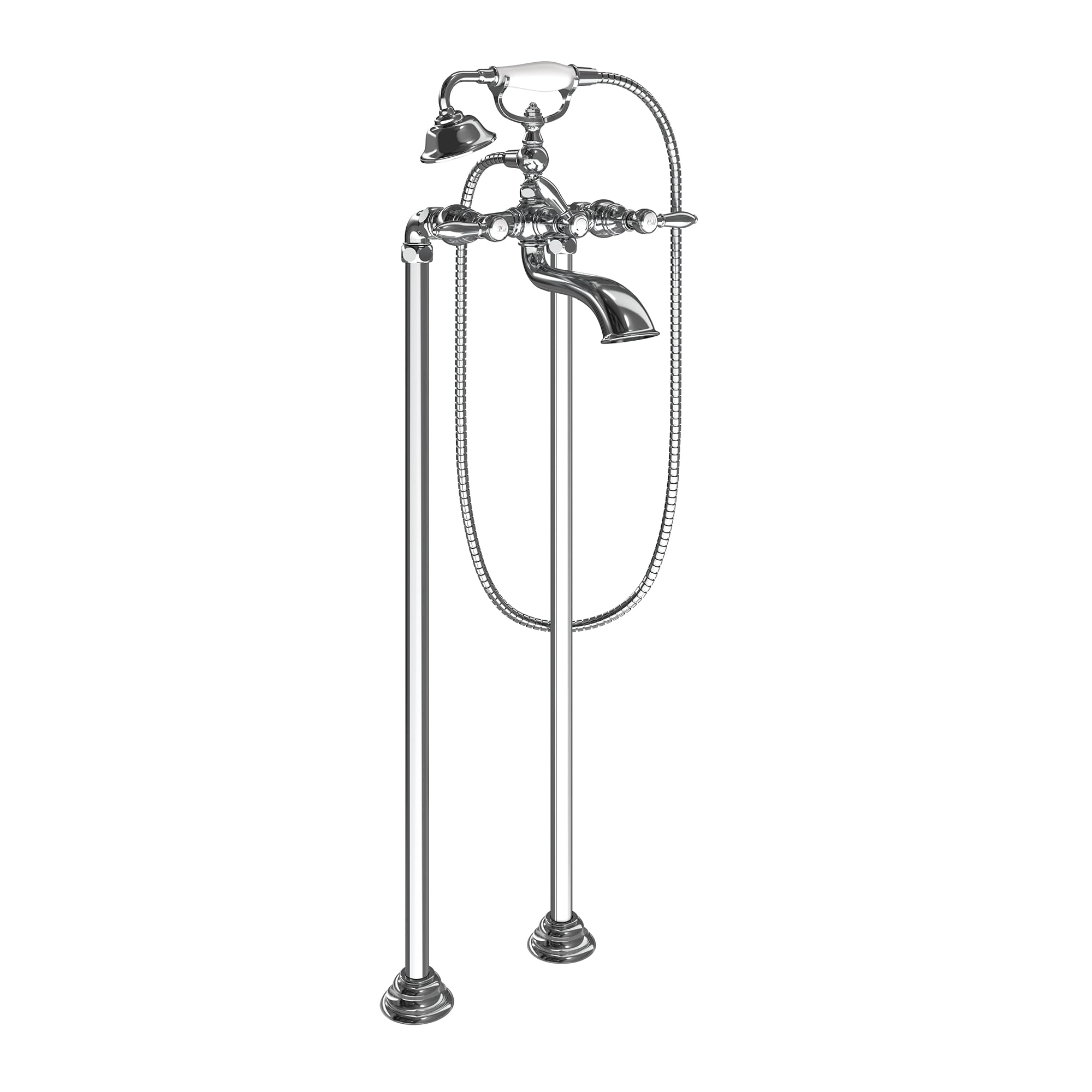 Moen Weymouth Two Handle Tub Filler with Lever Handles and Handshower in Chrome - S22110