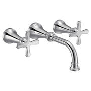 Moen Colinet Traditional Cross Handle Wall Mount Bathroom Faucet Trim in Chrome - TS44105