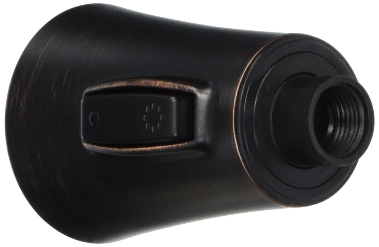 Venetian bronze pull-down spray assembly with cylindrical body, trigger handle, and threaded connection port.