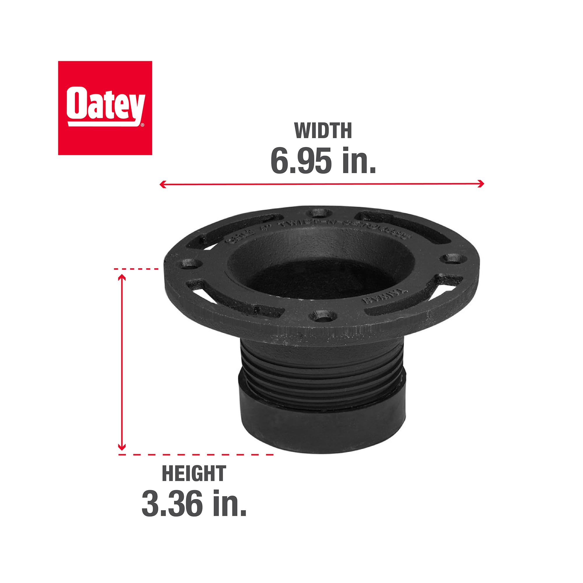 Oatey 4 in Cast Iron Twist-N-Set Closet Flange - Cast Iron