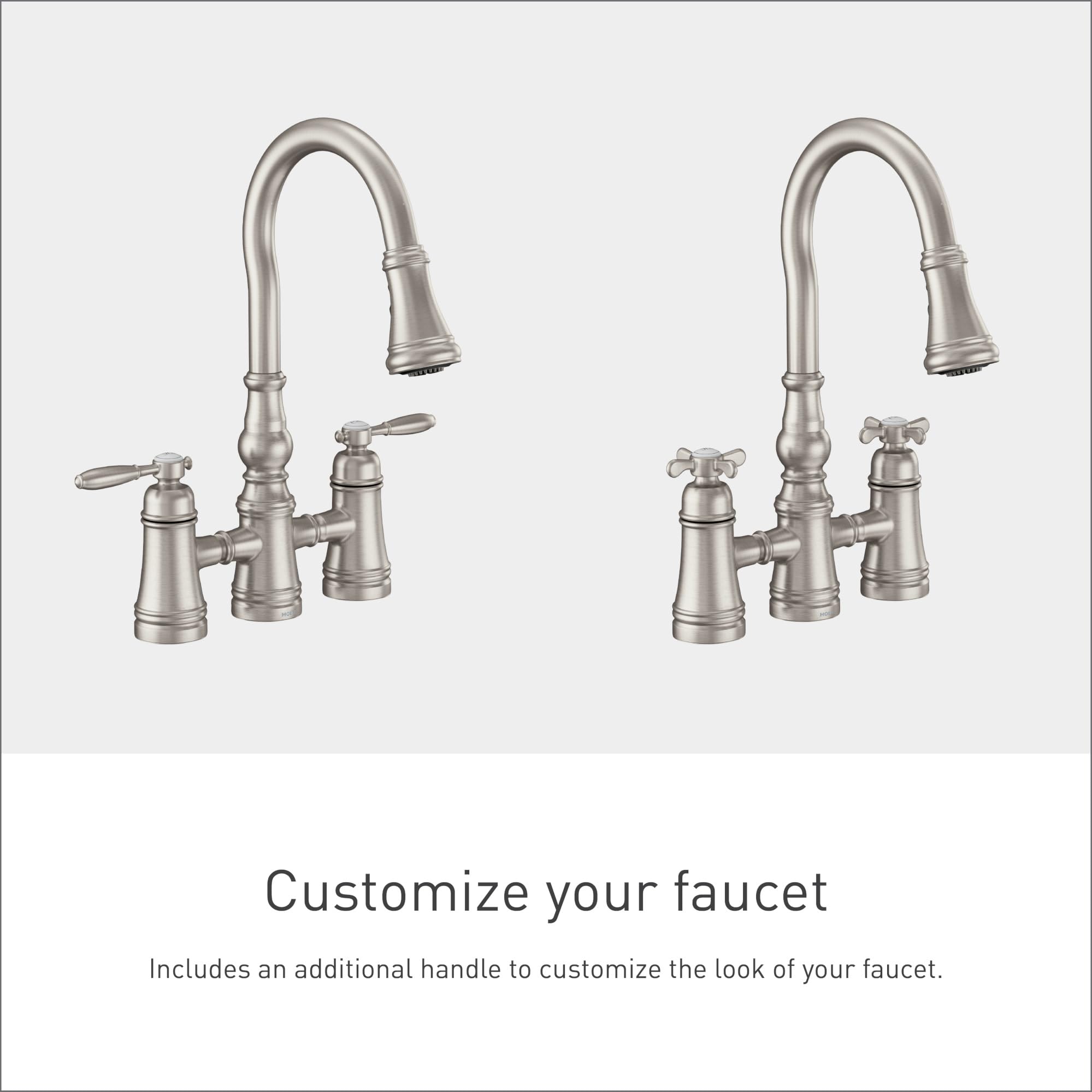 Moen Weymouth Two Handle Pulldown Bridge Kitchen Faucet Spot Resist Stainless in Spot Resist Stainless - S73204SRS