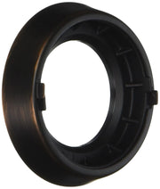 Round dark bronze escutcheon with brushed finish and centered circular opening, shown from front view.