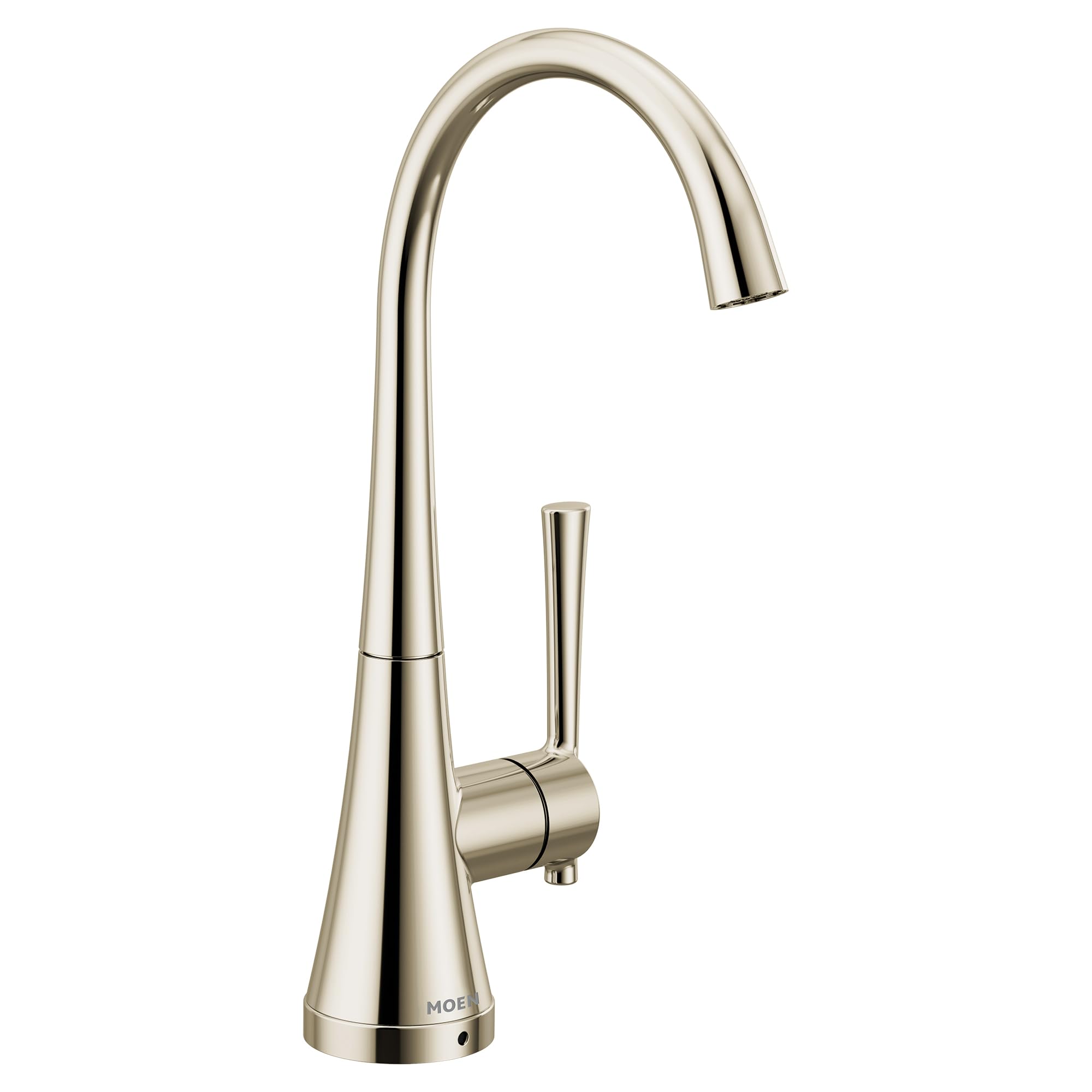 Moen Polished Kurv One Handle High Arc Single Mount Cold Water Beverage Faucet with Optional Filtration System in Polished Nickel - S5560NL