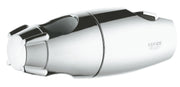 Grohe chrome glide element repair part with black rubber grip and metal mounting brackets.
