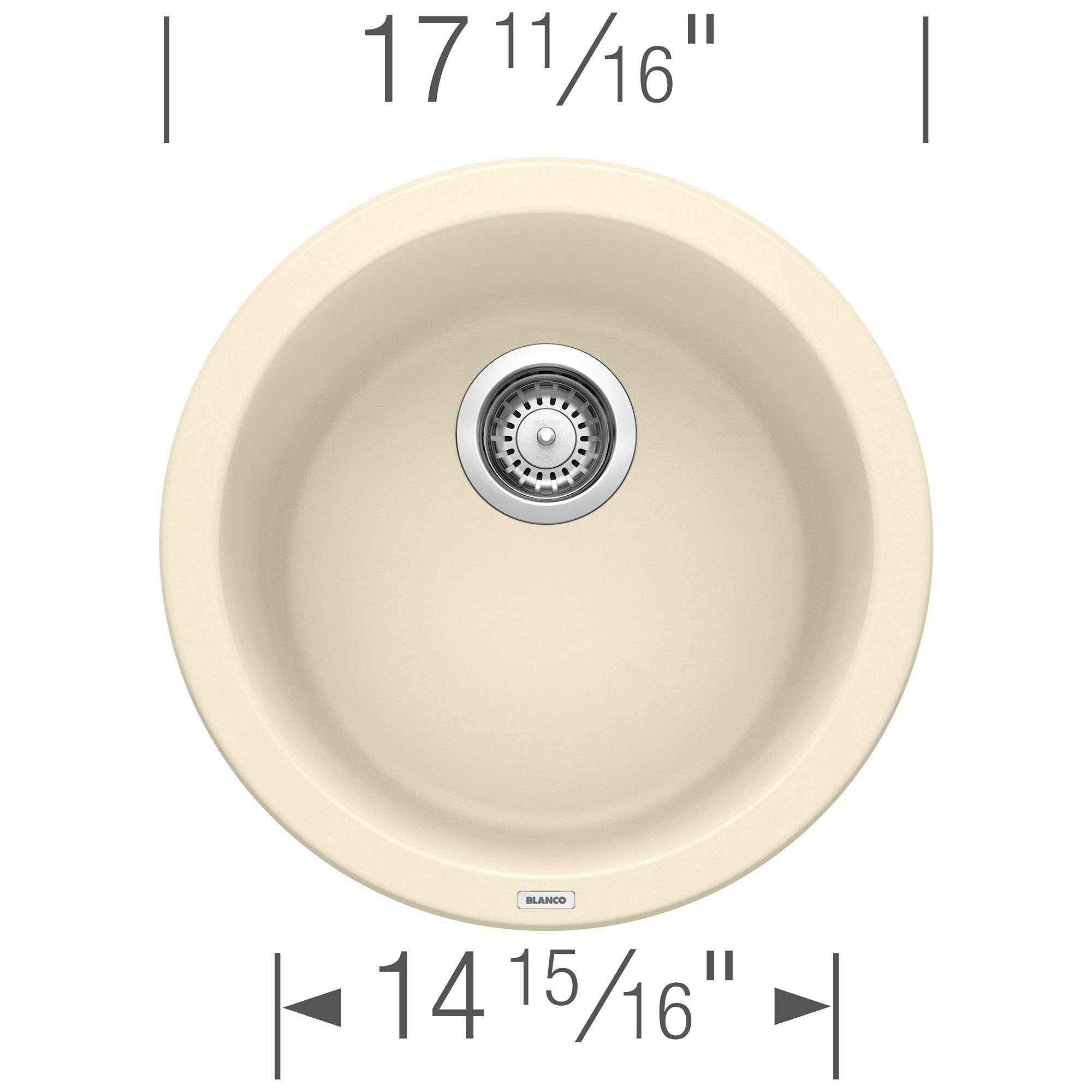 Blanco Rondo Drop-In or Undermount Round Bar Sink in Biscuit - 513381