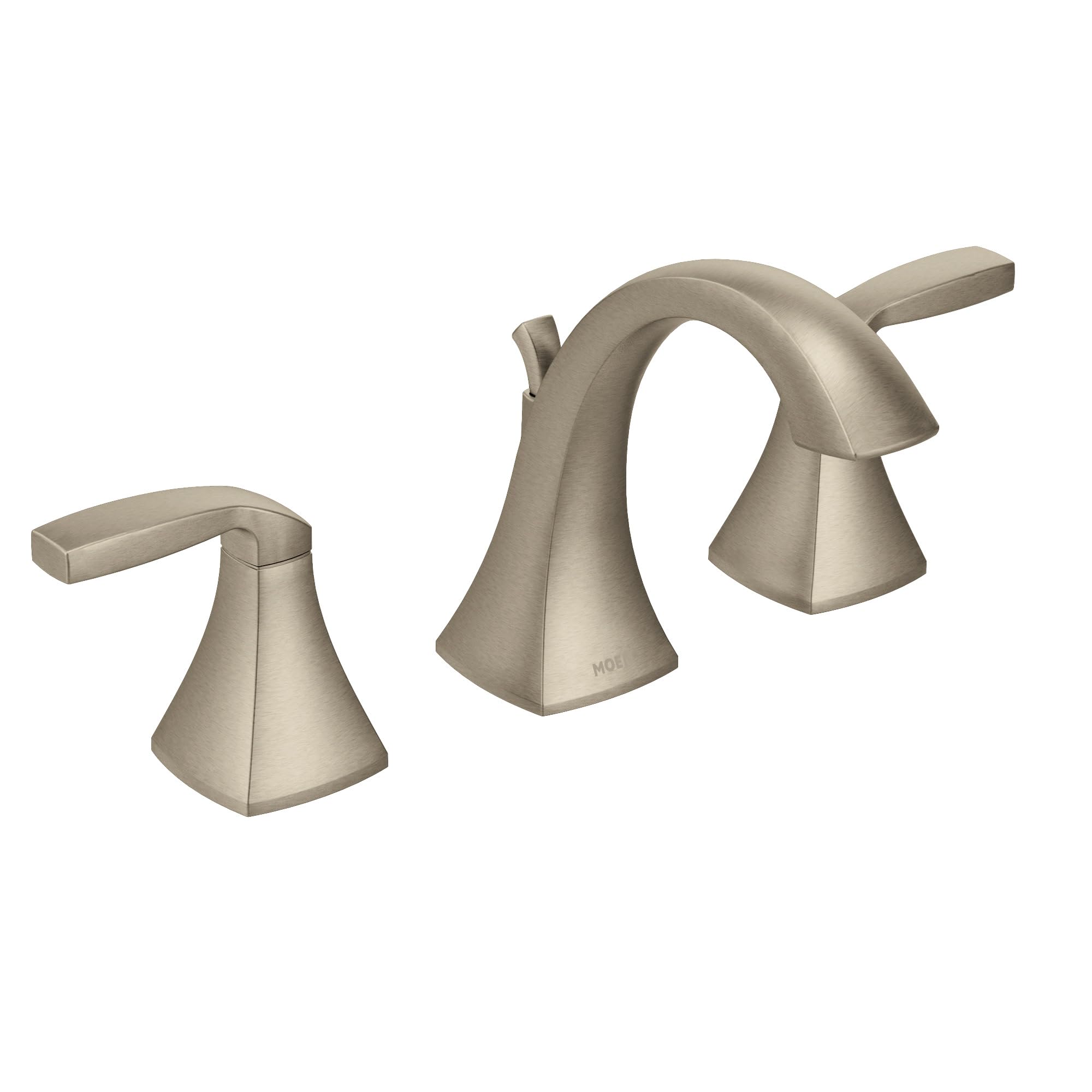 Moen Voss Contemporary Two Handle Widespread Bathroom Sink Faucet Trim Kit for Adjustable 3 Hole Installations in Brushed Nickel - T6905BN
