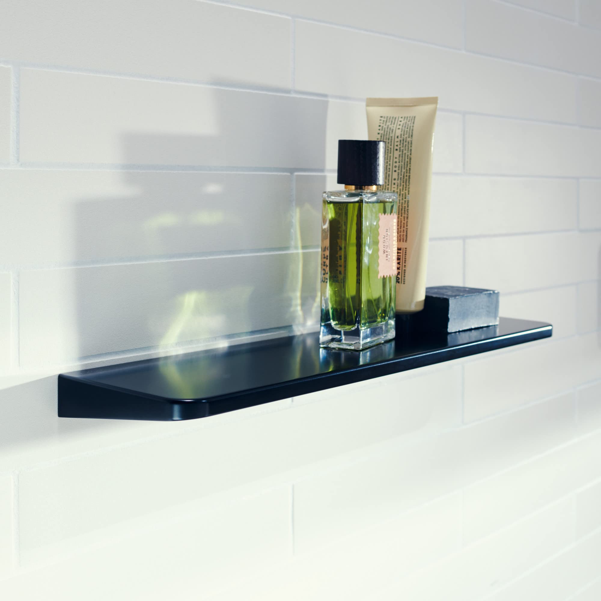 AXOR 42844340 Universal Circular Shelf, 16" in Brushed Black Chrome