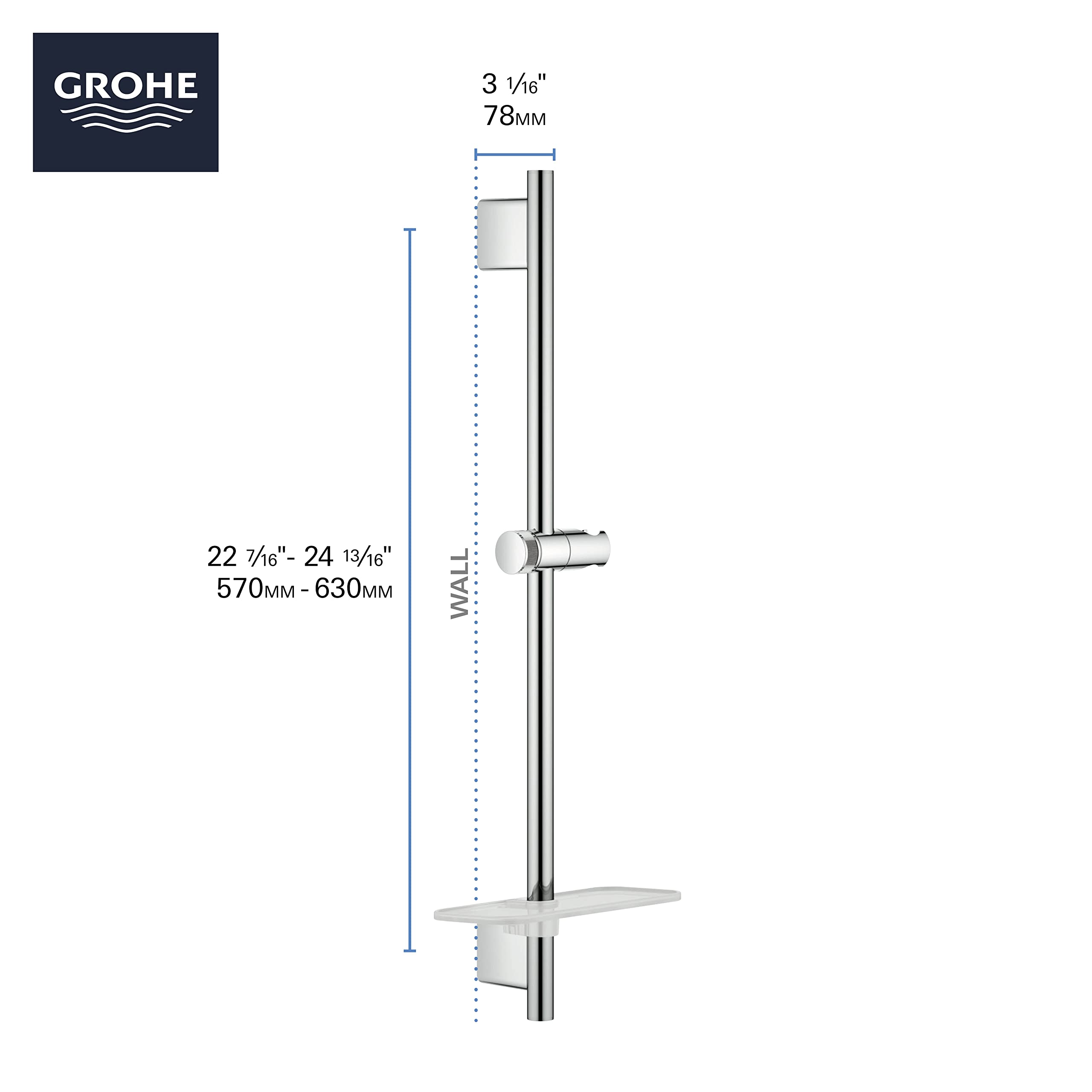Grohe Timeless 29430000 TIMELESS PRESSURE BALANCE RAIN SHOWER SET in Grohe Chrome