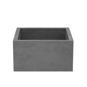 Slate-colored rectangular bar sink with straight sides and open top basin.