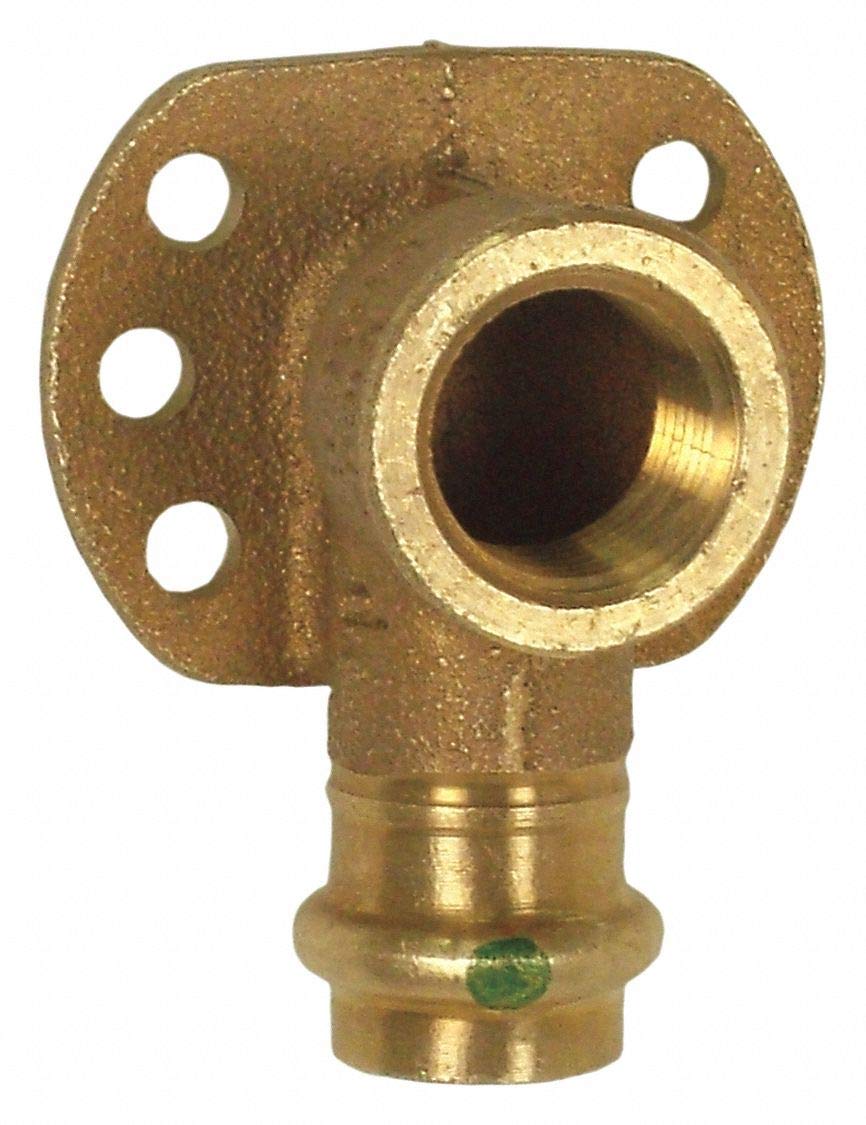 Viega ProPress 1/2" Press Drop Elbow with Mounting Plate in Bronze - 79190