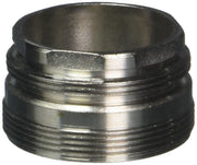 Chrome and black metal bonnet nut with threaded ridges and polished band detail.