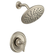 Moen Brantford Posi Temp Shower Trim Kit with 8 Inch Eco Performance Rainshower and Traditional Handle in Brushed Nickel - T2252EPBN