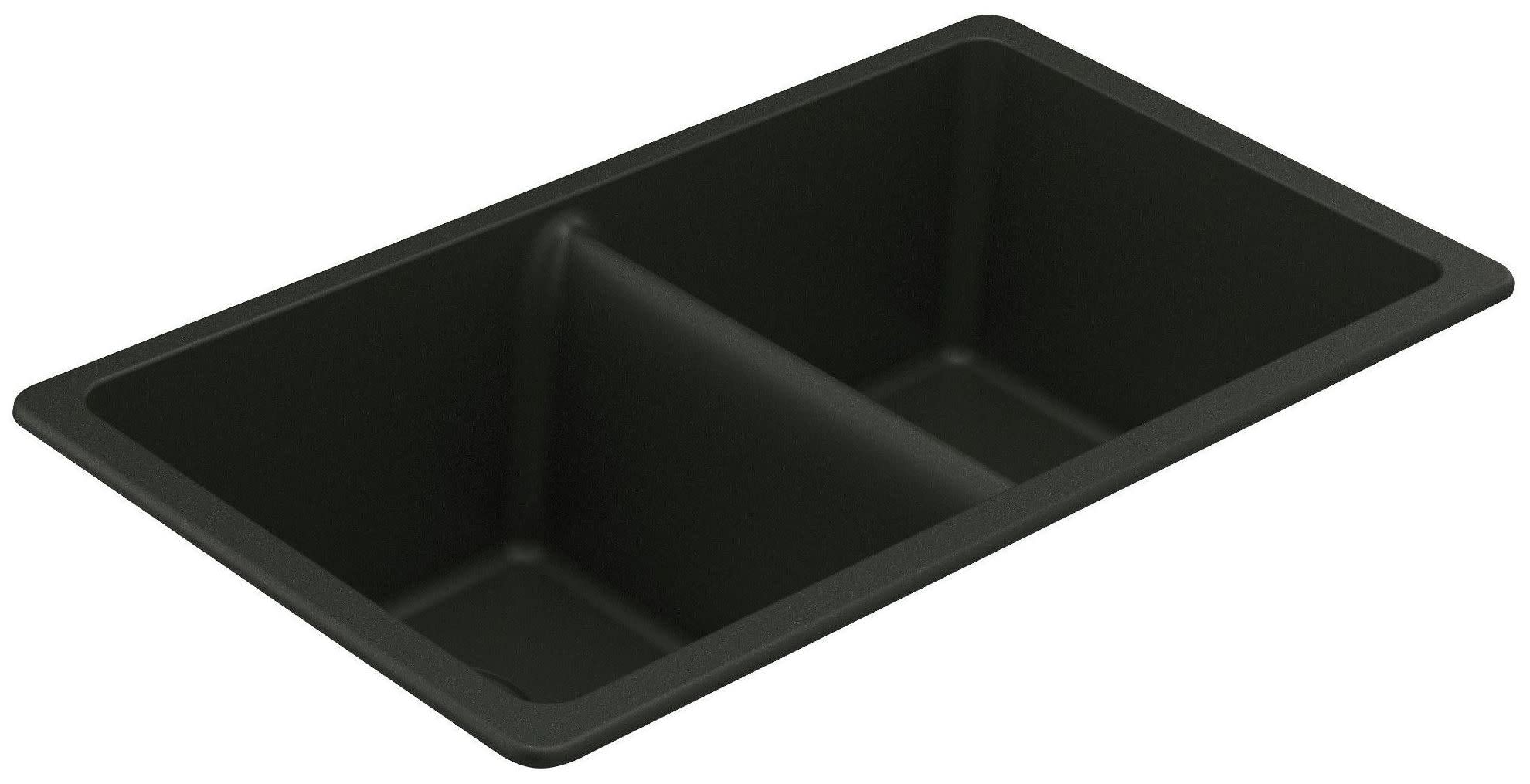Moen Host White Granite 33 Inch Wide x 9.5 Inch Deep Undermount Double Bowl Kitchen Sink in White - GGW4012B