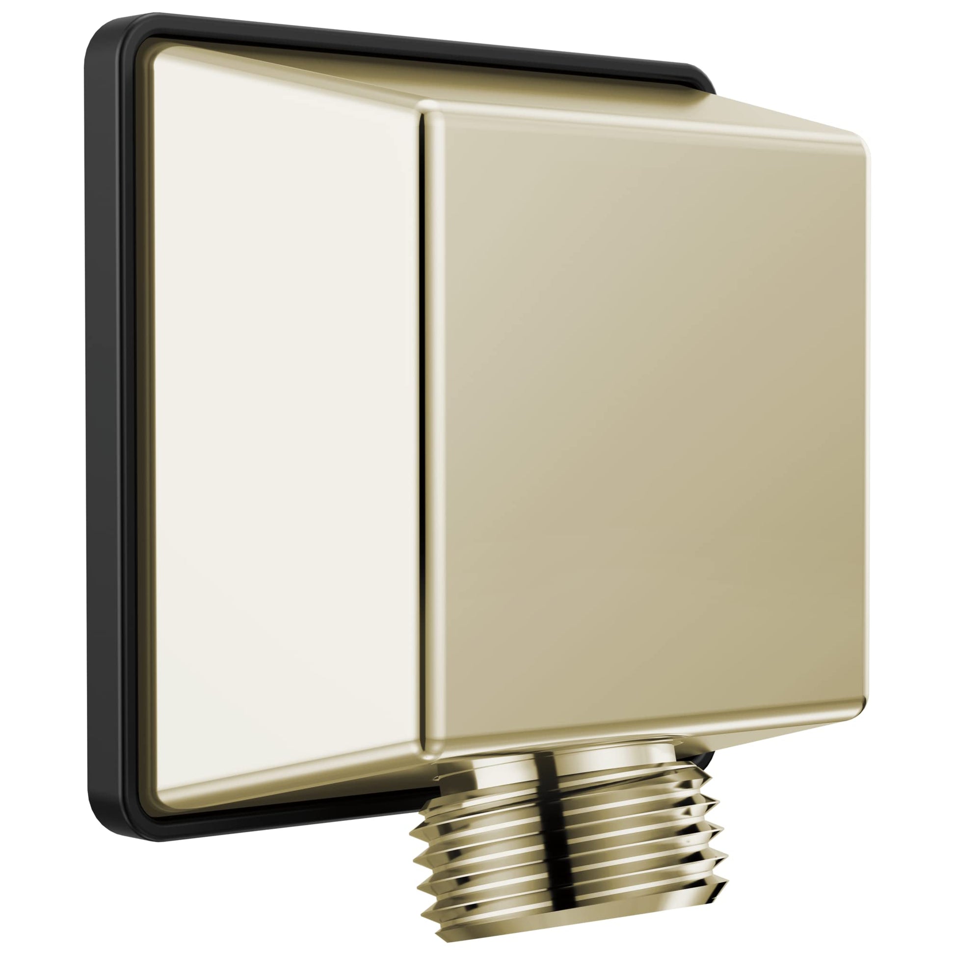 Square brass wall elbow with male threaded connection for hand shower installation.