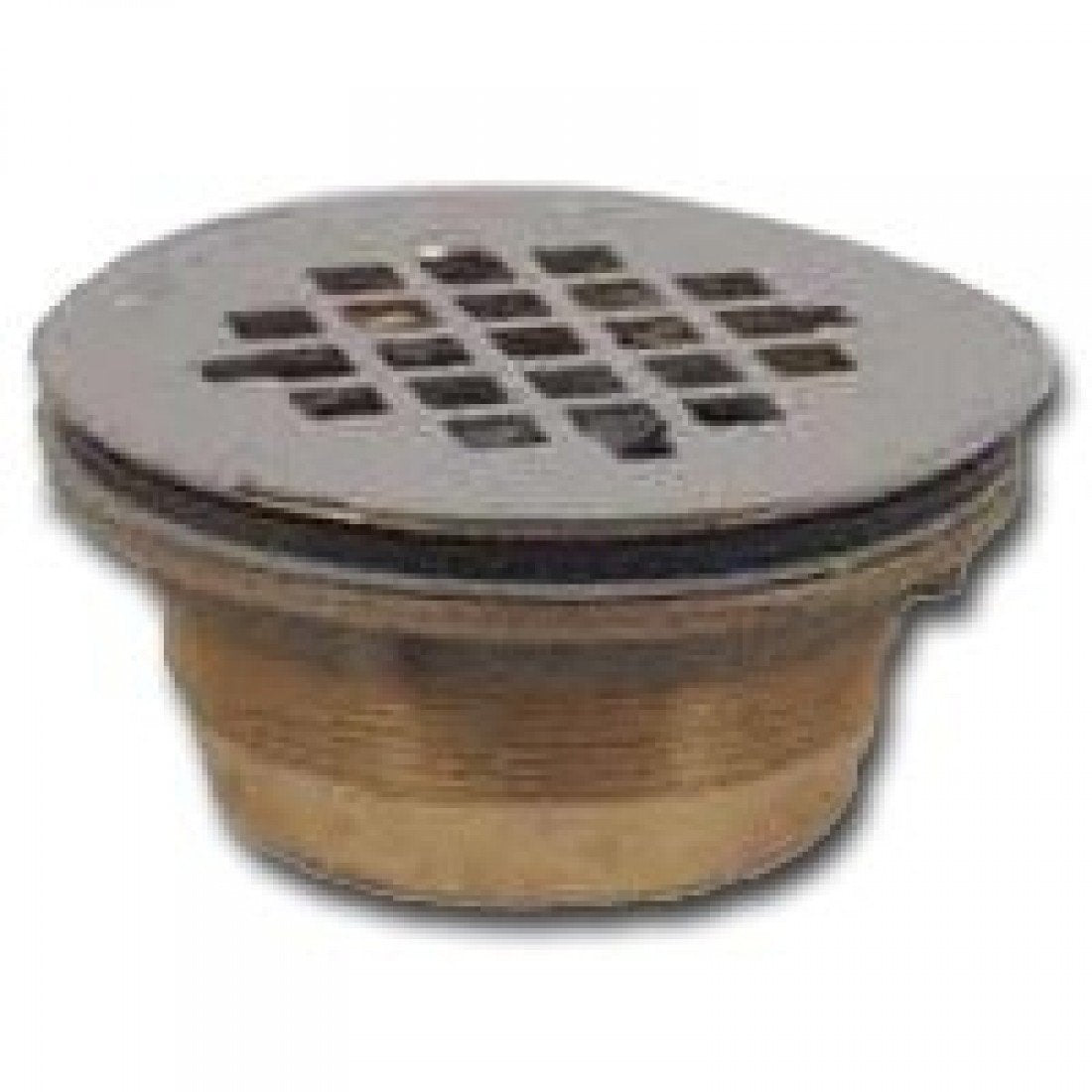 Oatey 2" Brass No-Calk Shower Drain with Stainless Strainer in Brass - 42150