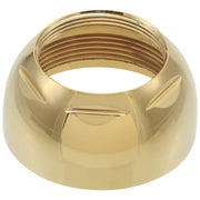 Polished brass bonnet nut with threaded interior and two side flanges for grip.