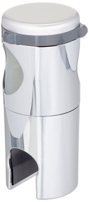 Chrome and matte chrome glide element with white cylindrical body and gray sliding band for shower rail mounting.