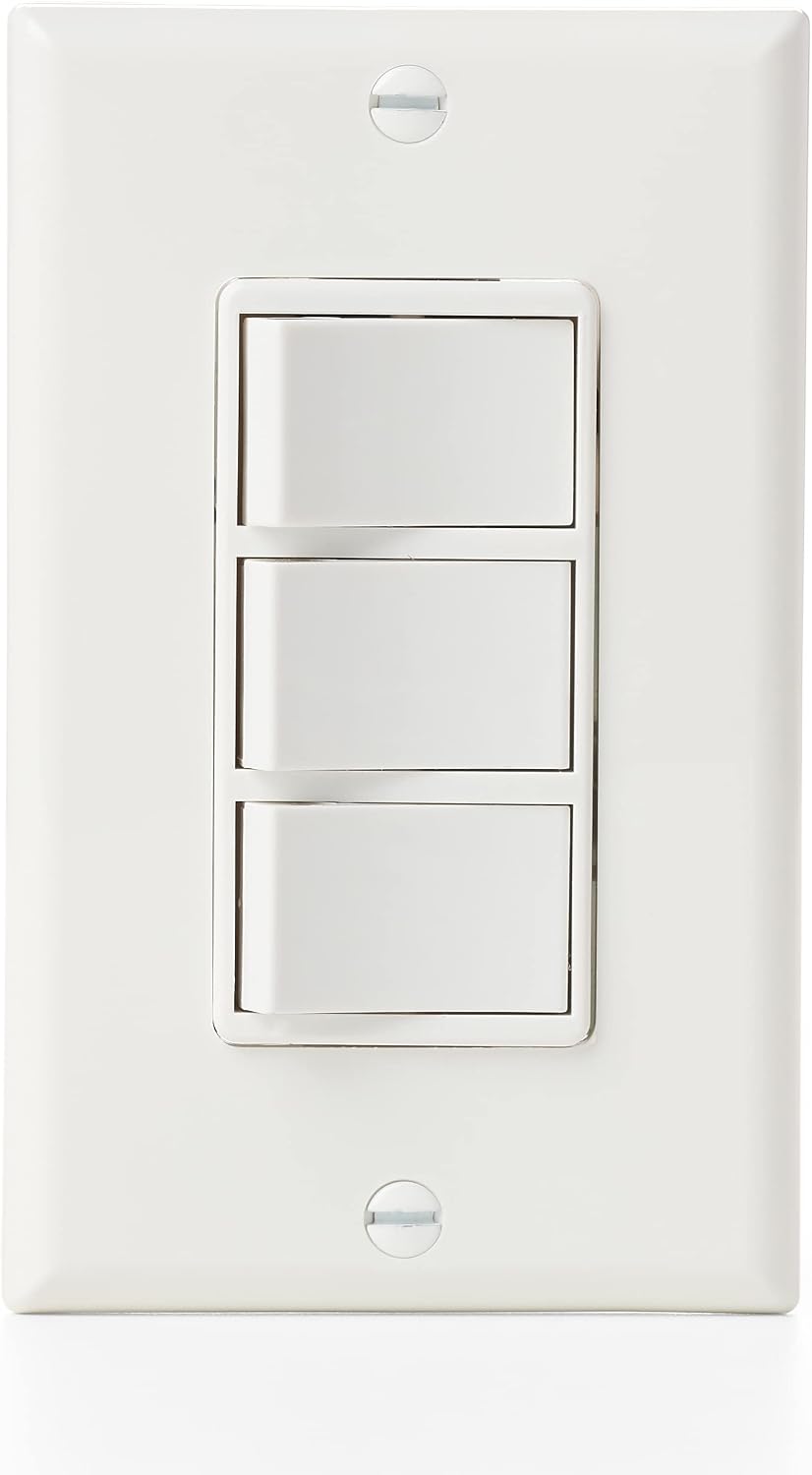 Panasonic FV-WCSW41-W EcoSwitch 4-Function On/Off Wall Switch - Wall Light and Fan Switch - White