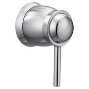 Chrome volume control valve trim kit with cylindrical body, rotary knob, and single handle lever.