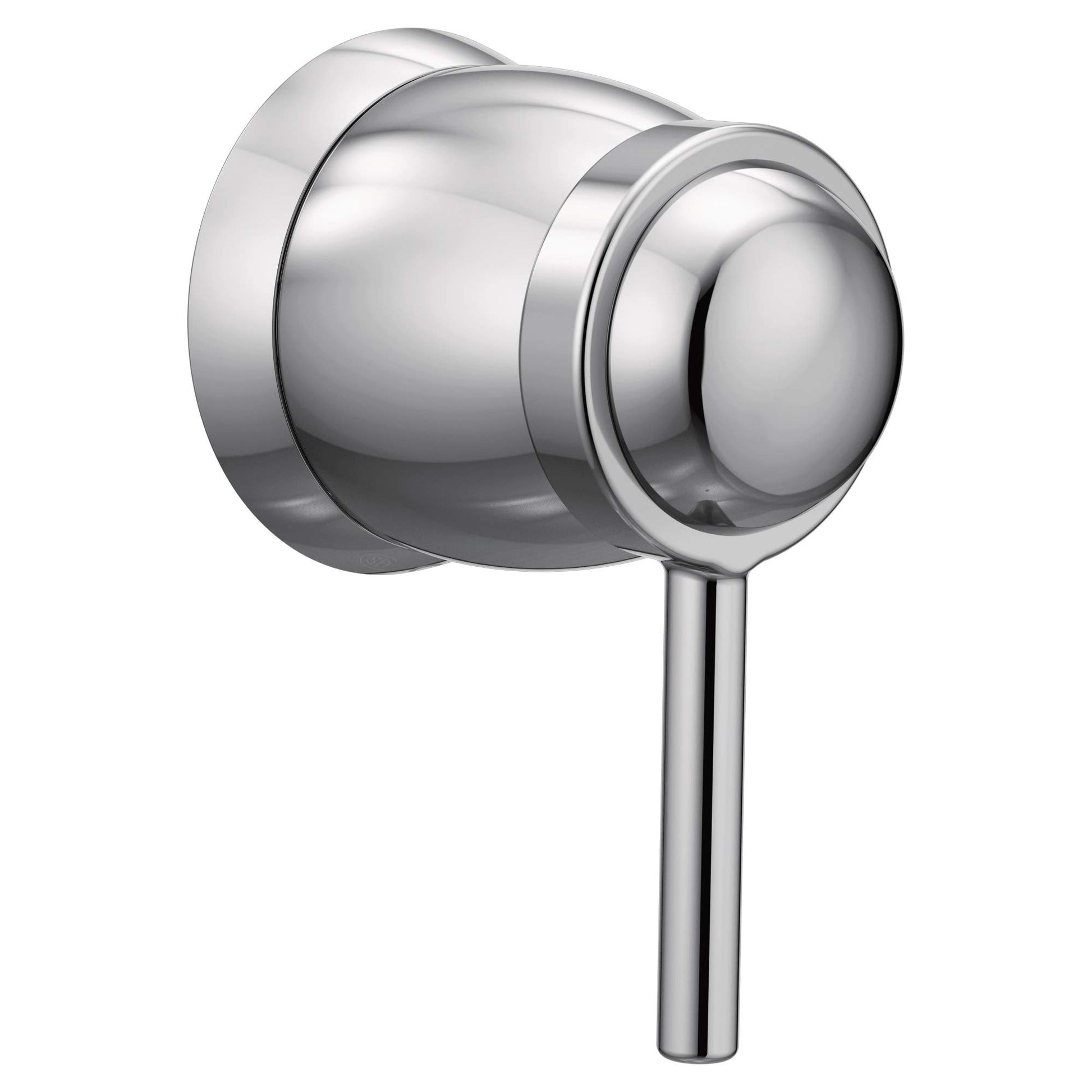 Chrome volume control valve trim kit with cylindrical body, rotary knob, and single handle lever.