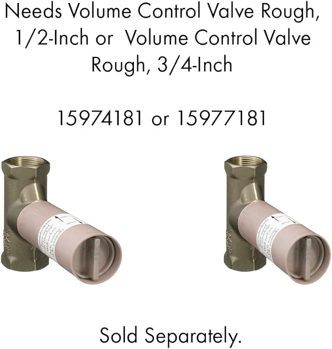 Polished nickel volume control trim with cross handle for shower valve installation.